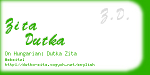 zita dutka business card